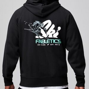 🆕 FABLETICS The Go-To Hoodie Ski Club Men’s L Black NWT